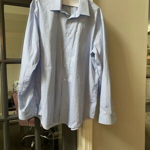 Calvin Klein Men's Light Blue Plaid Dress Shirt